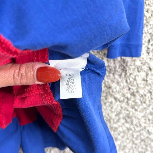 Hanna Andersson Dress Girls 2T Blue/Red/Pink Long Sleeve Tiered A-Line - Picture 5 of 6